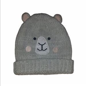 Kid's Animal Grey Knit Beanie Winter Hat